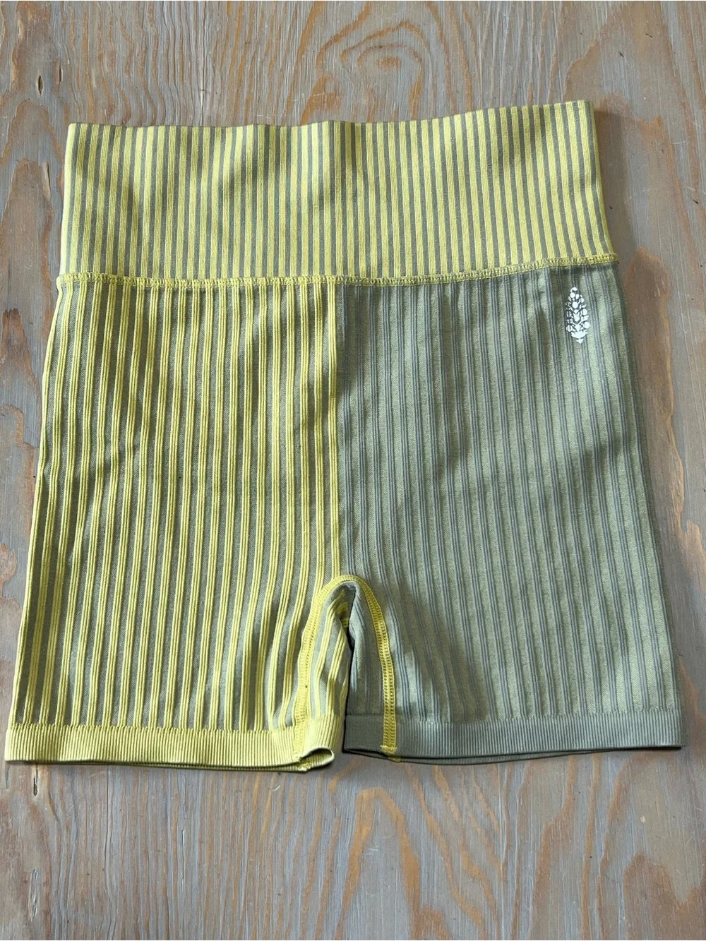 Free People movement mixed striped bike shorts size XS/S